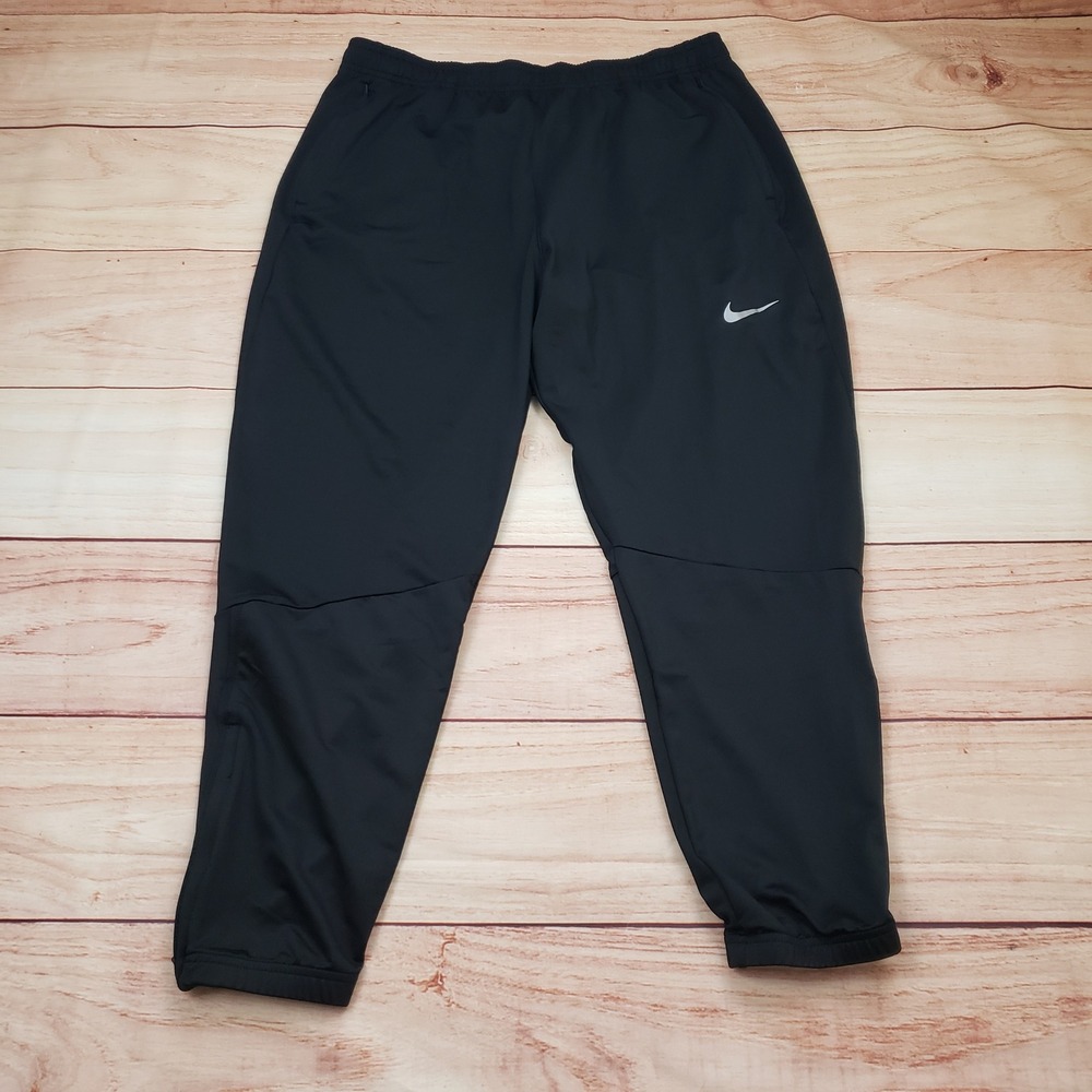 Nike Essential Running Pants Womens XL Black Dri-FIT Swoosh Tapered BV4817-010